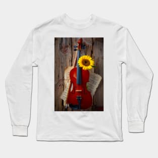 Hanging Violin And Sunflower Long Sleeve T-Shirt